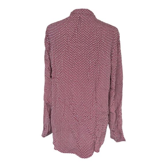 Massimo Dutti silk blend burgundy shirt size Large - Picture 14 of 15